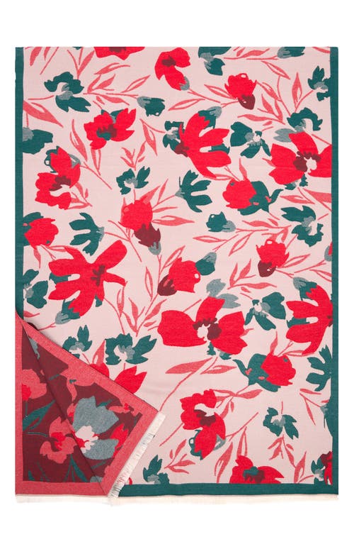 Saachi Floral Reversible Scarf In Beige