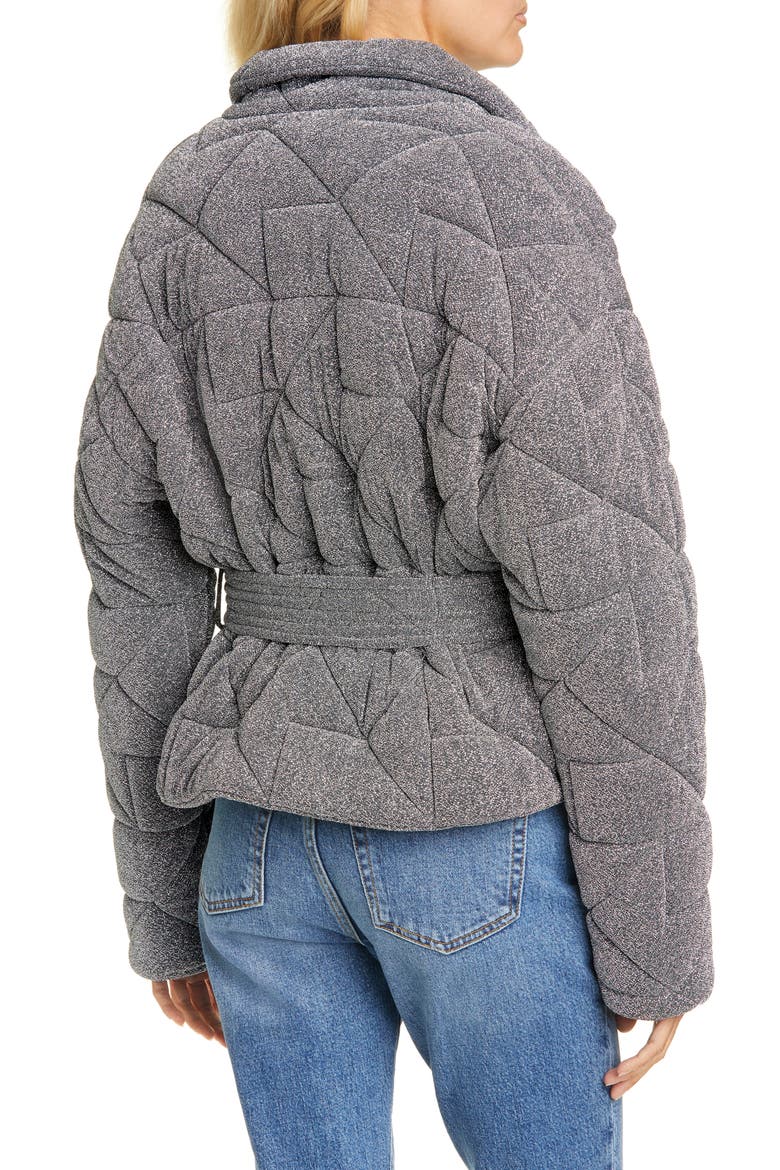 Marshal Metallic Quilted Coat, Alternate, color, SILVER