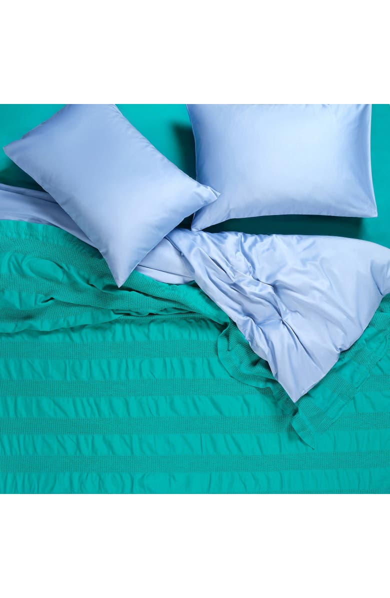 Zsa Zsa Zsu Braga Waffle King Size 100% Cotton Pique 94X87 In, Main, color, Emerald Green