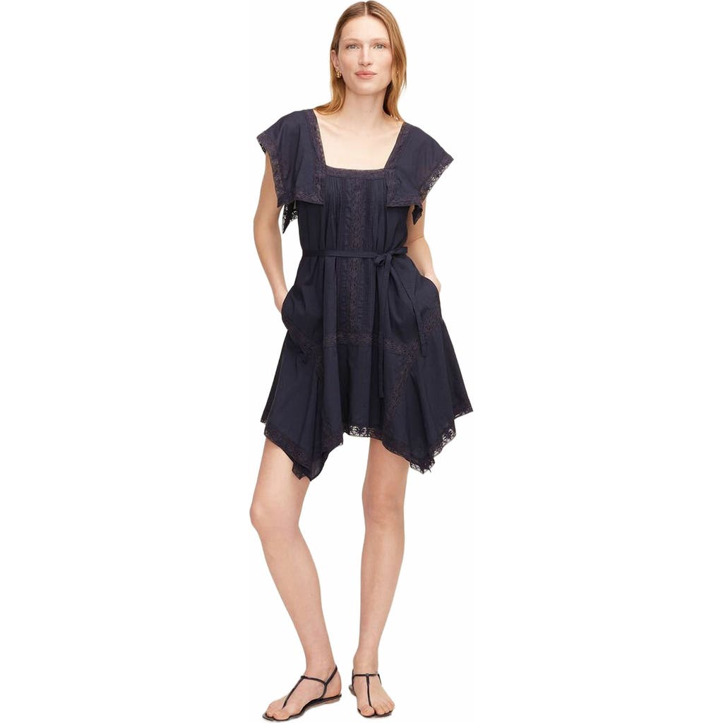 Rebecca Taylor Lace Insert Dress In Black