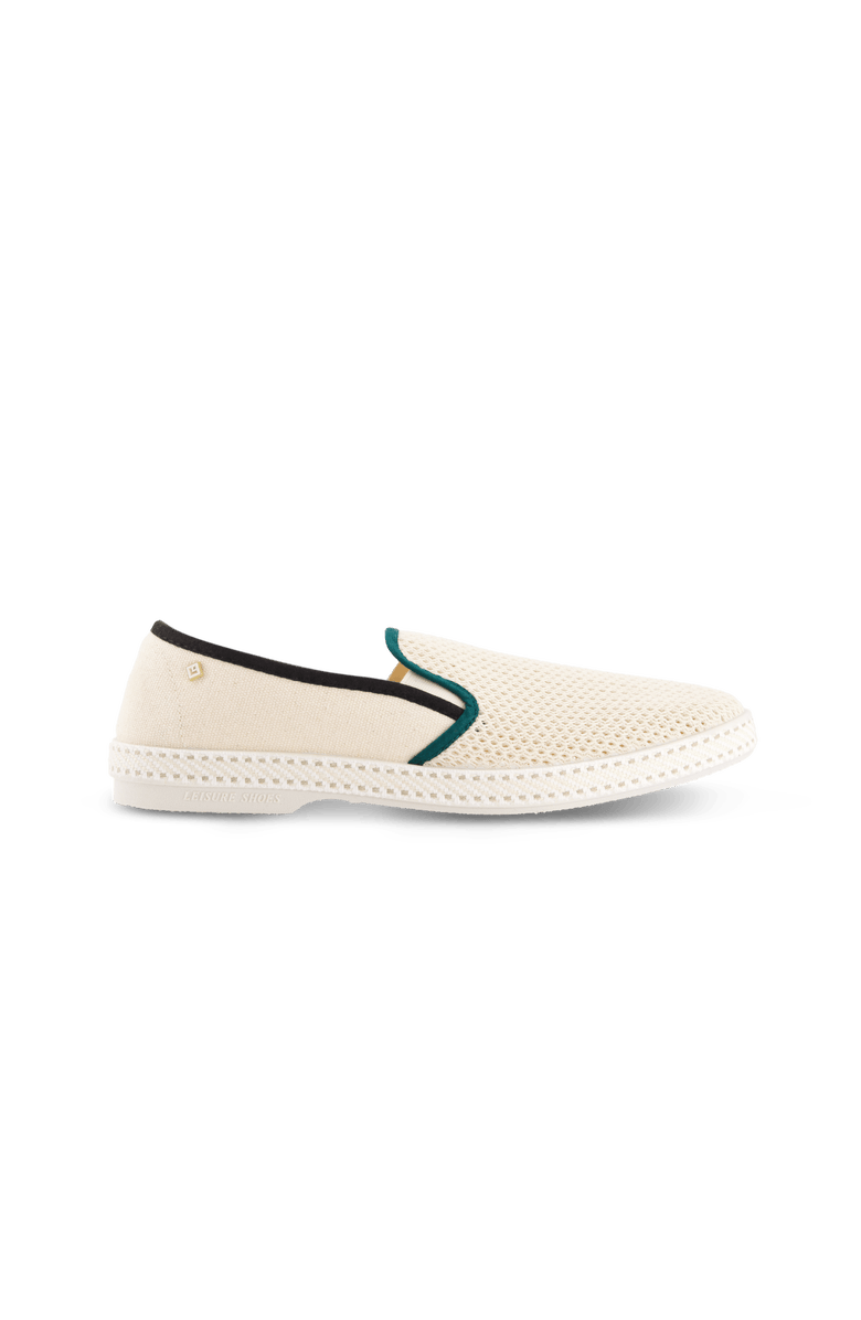 Rivieras Cotton Canvas & Mesh Slip-On Loafer, Main, color, Cream
