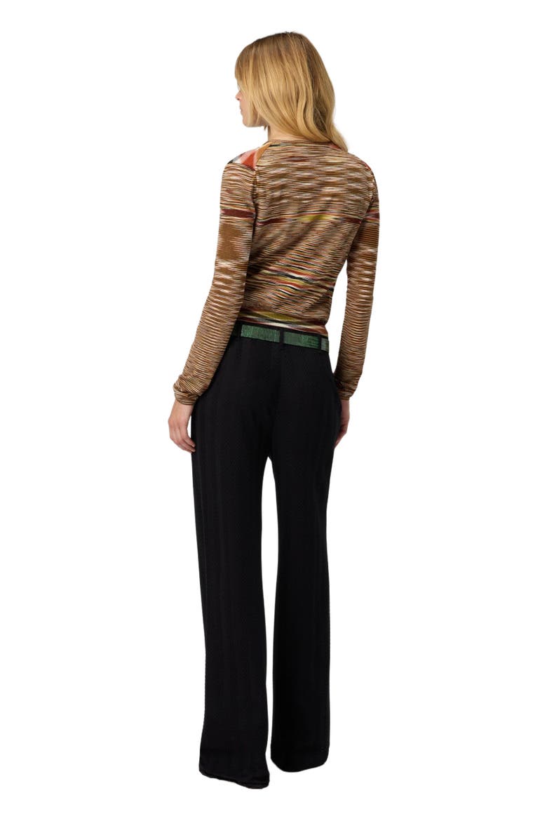 Short Crew Neck Cardigan In Smooth Flame Knit, Alternate, color, Multicoloured