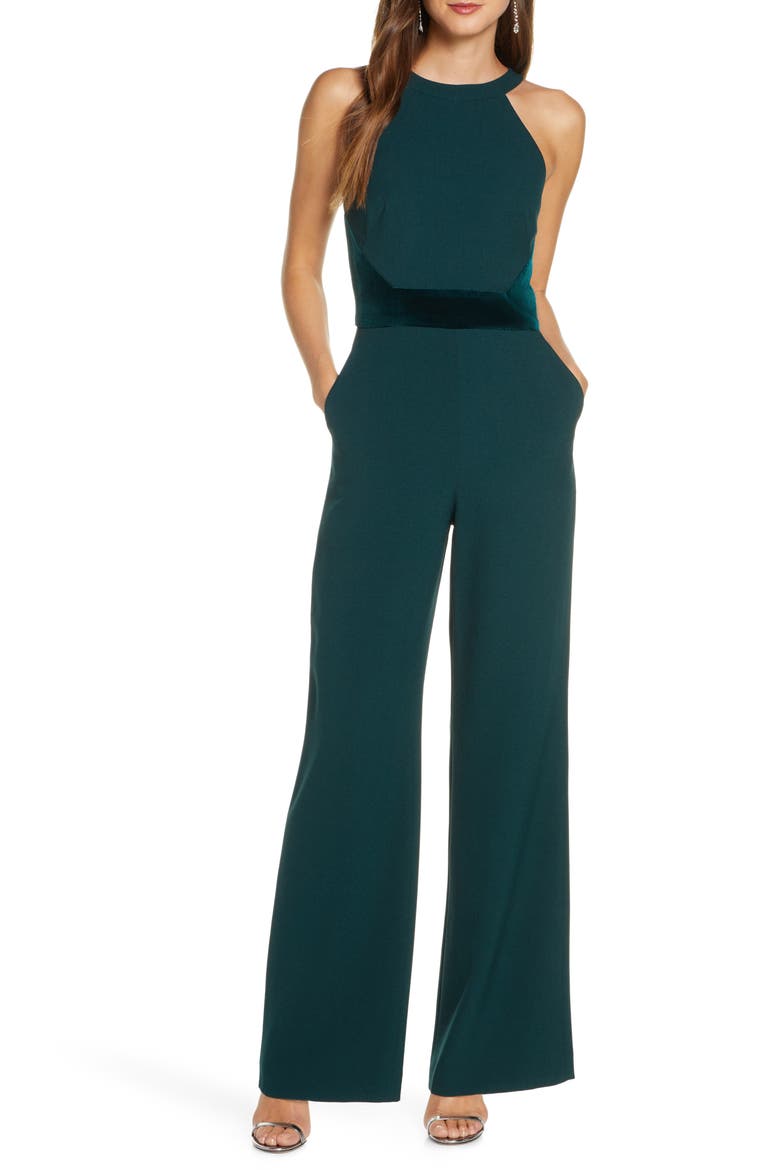 Halter Jumpsuit, Main, color, HUNTER