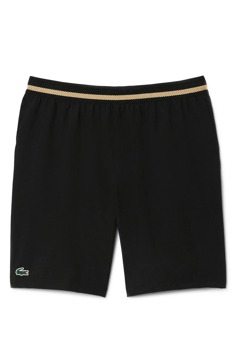 Lacoste Tech Shorts, Main, color, Black/ Gold