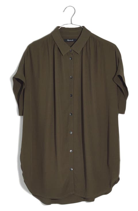 Central Drapey Button-Up Shirt (Plus Size)