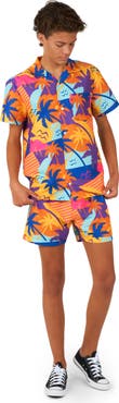 OppoSuits Kids' Palm Power Camp Shirt & Shorts Set