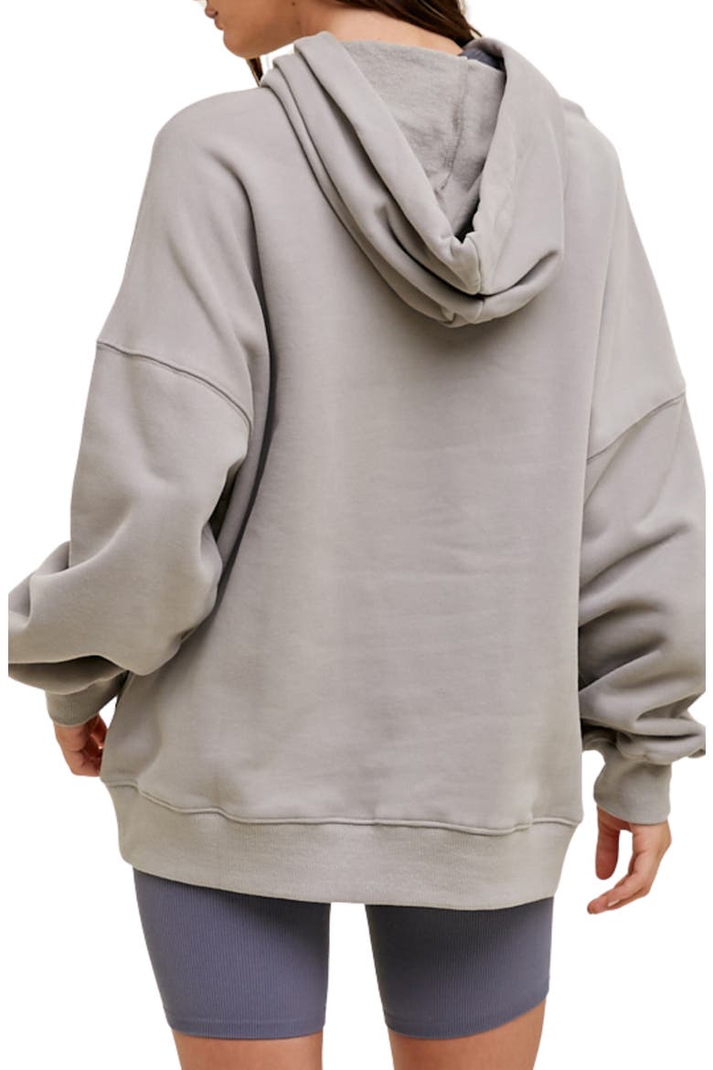 Oversize French Terry Pullover Hoodie, Alternate, color, CEMENT