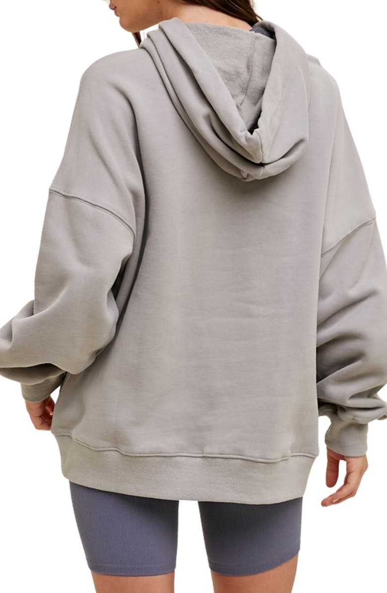WISHLIST Oversize French Terry Pullover Hoodie, Alternate, color, Cement