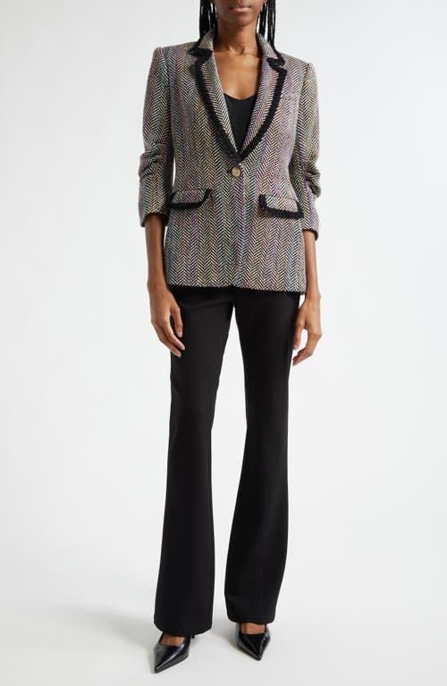 Cinq À Sept Khloe Bouclé Blazer In Black Multi