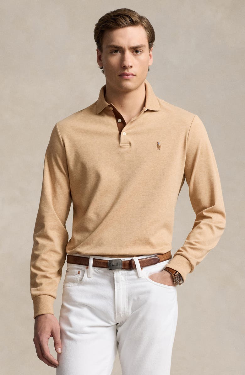 Polo Ralph Lauren Long Sleeve Pima Cotton Polo Shirt, Alternate, color, 