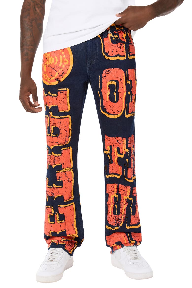 Ricky Logo Straight Leg Jeans, Main, color, WHISKEY RAG INDIGO MED