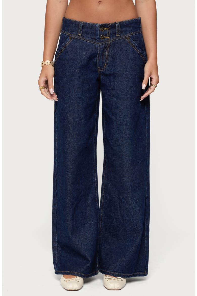 Meredith Low Rise Wide Leg Jeans, Main, color, BLUE
