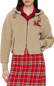 Burberry Cropped Knight Wool Cashmere Blend Fleece