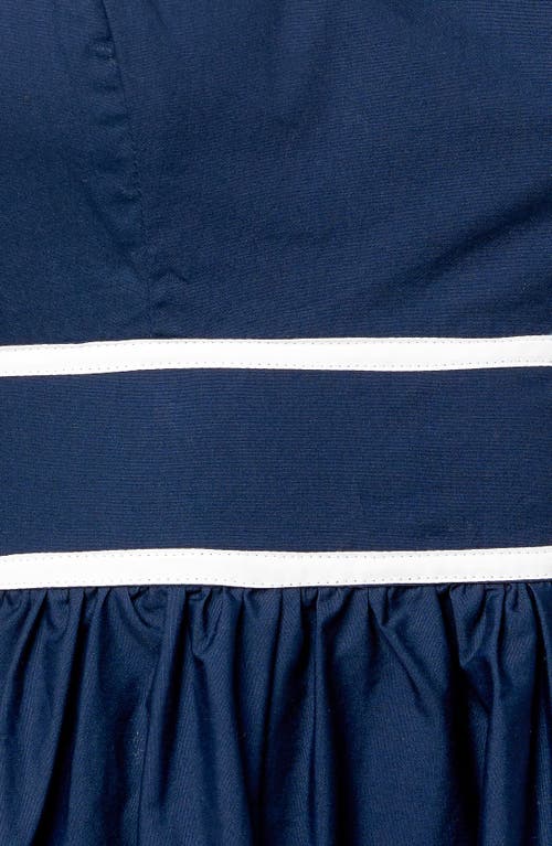 Shop Flying Tomato Contrast Stripe Midi Dress In Navy