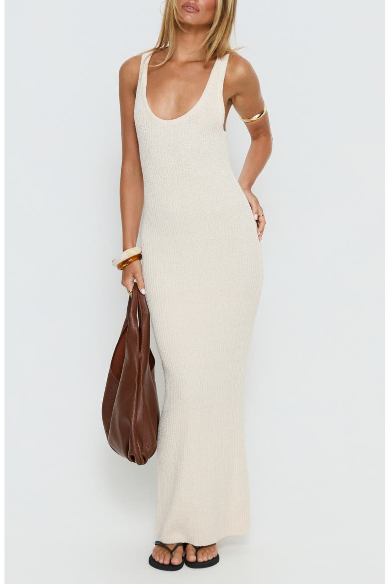 Imirisa Scoop Neck Knit Maxi Dress, Main, color, CREAM