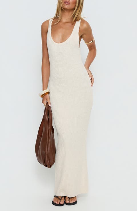 Imirisa Scoop Neck Knit Maxi Dress