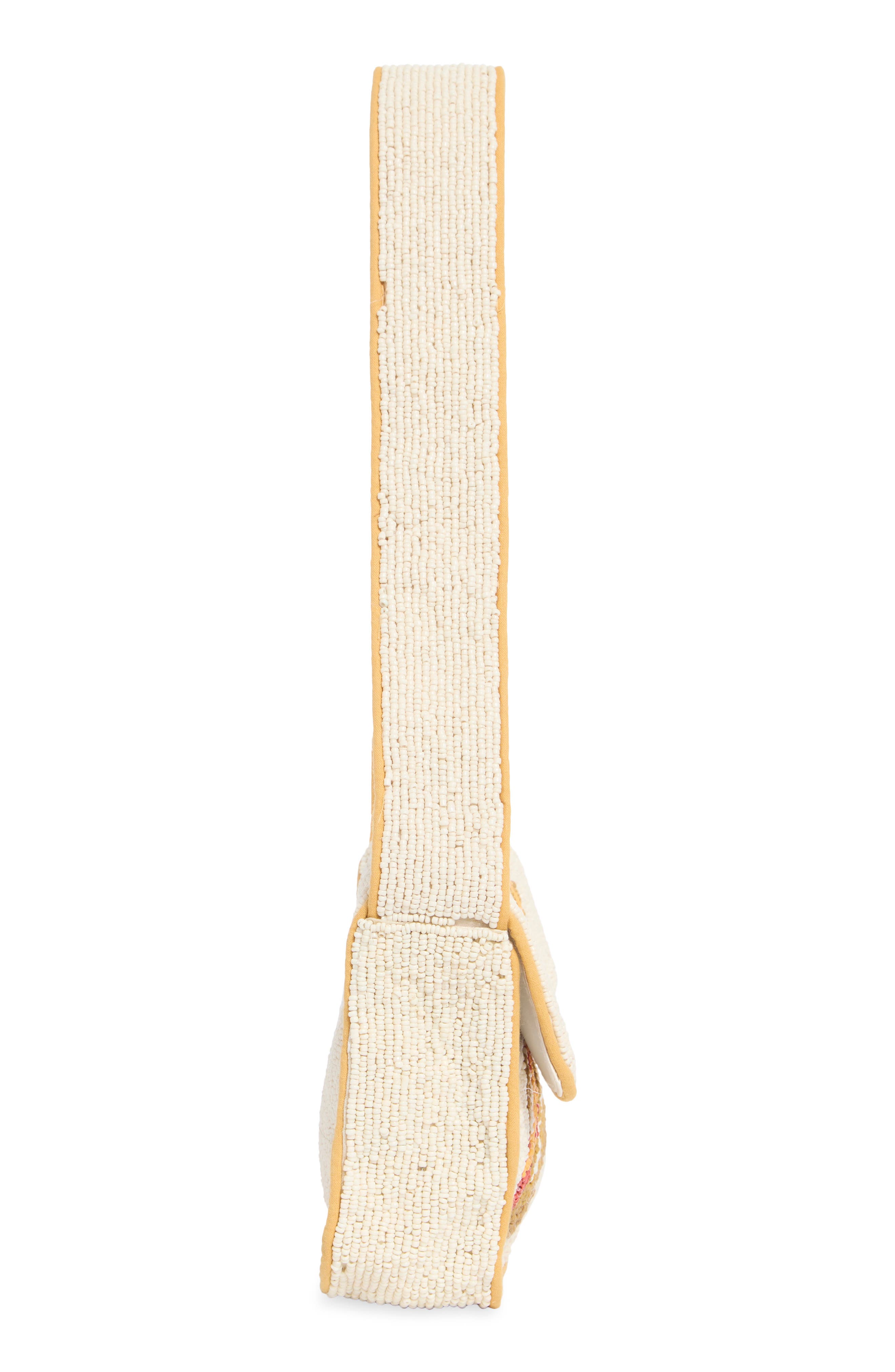 Beaded Hot Dog Shoulder Bag, Alternate, color, IVORY MULTI
