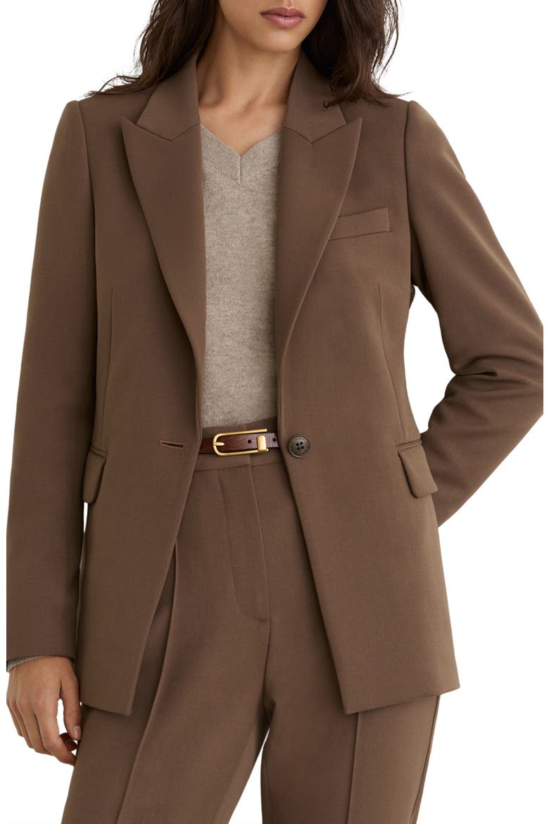 Gabi Peak Lapel Blazer, Alternate, color, MINK NEUTRAL