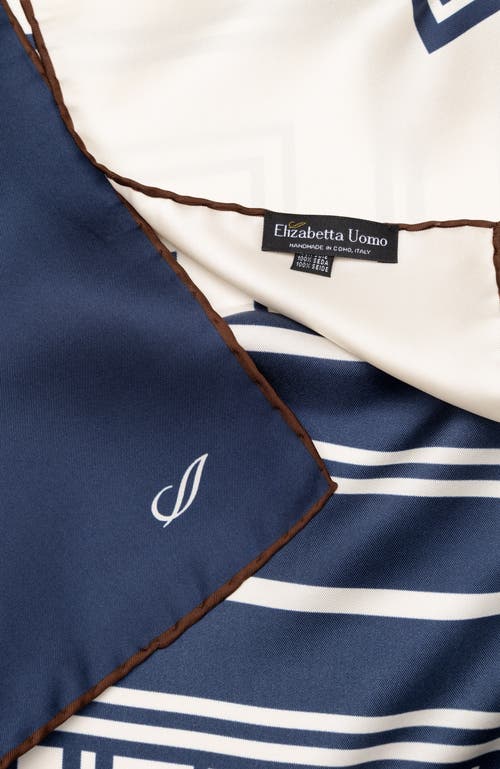 Elizabetta Lazio - Hand Rolled Silk Neckerchief For Men In Blue