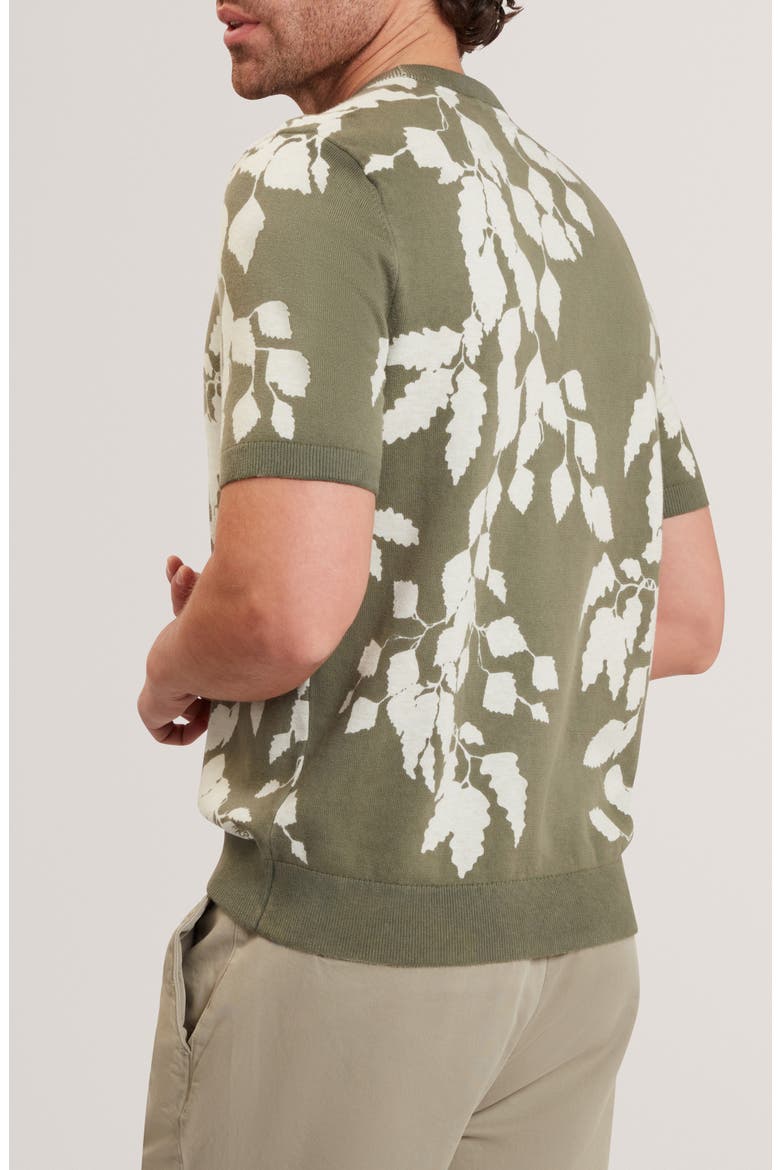 Alddat Leaf Print T-Shirt, Alternate, color, PL-GREEN