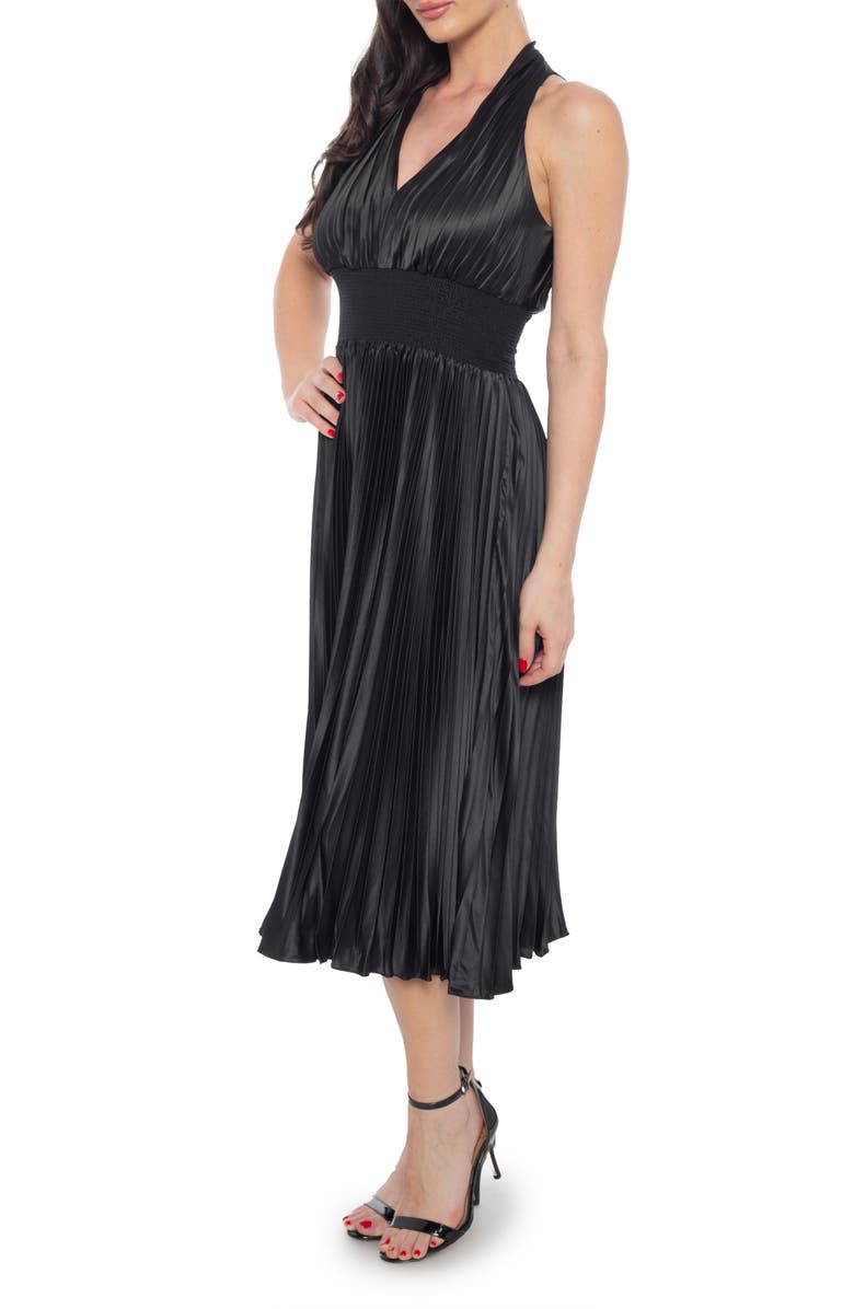 Marina Pleated Charmeuse Midi Dress, Alternate, color,