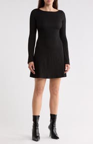 Renee C Long Sleeve Swing Minidress