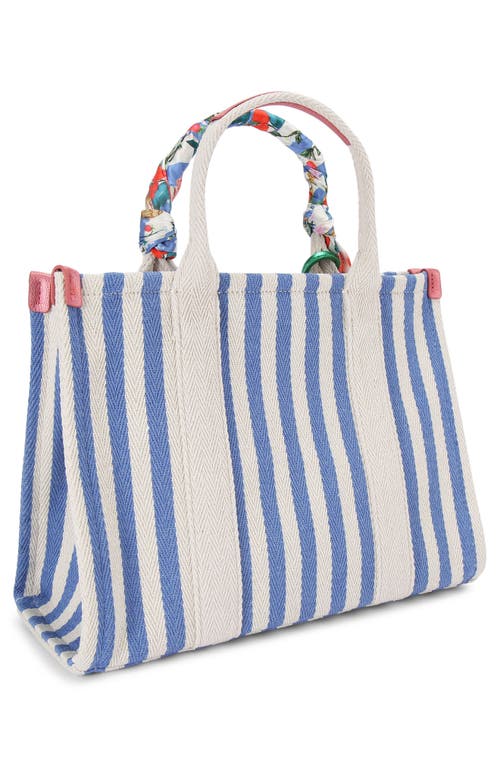 Kurt Geiger London Southbank Patchwork Denim Tote In Open Blue