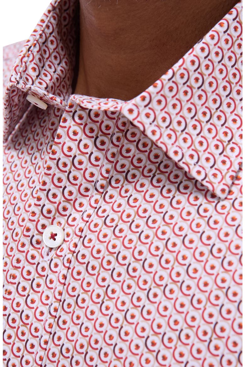 Julian OoohCotton® Abstract Button-Up Shirt, Alternate, color, CHILI