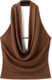 MANGO Coris Draped Halter Top