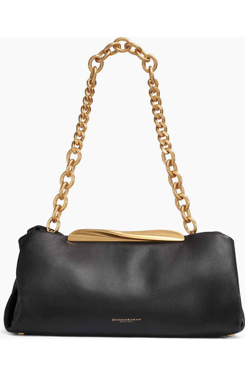 Donna Karan New York Poplin Clutch, Main, color, Blk/Gold