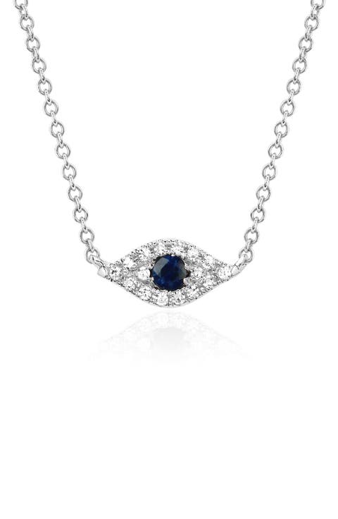 Diamond & Sapphire Evil Eye Choker Necklace