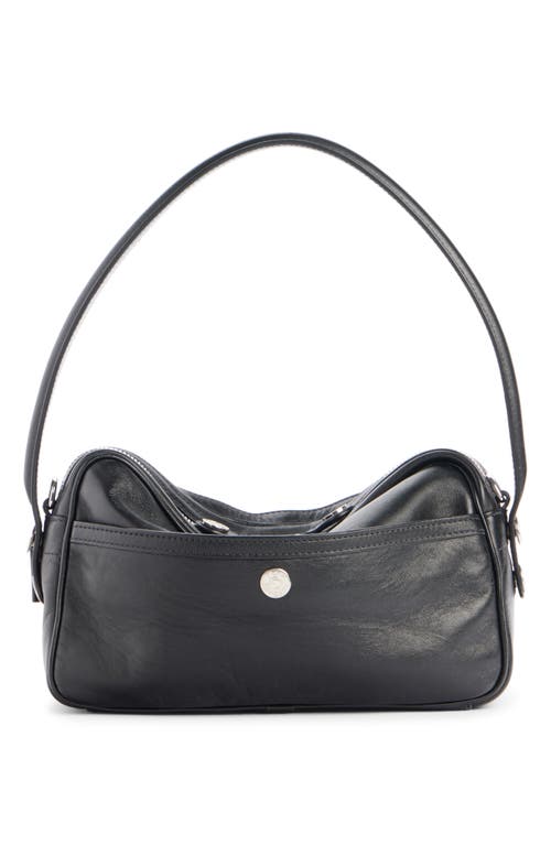 Acne Studios Small Camero Leather Shoulder Bag In Black