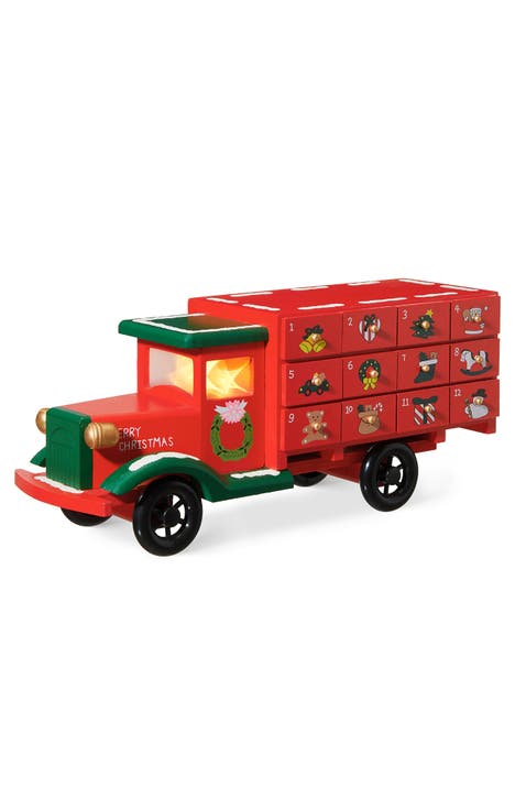 Wooden Christmas Truck Advent Countdown Calendar