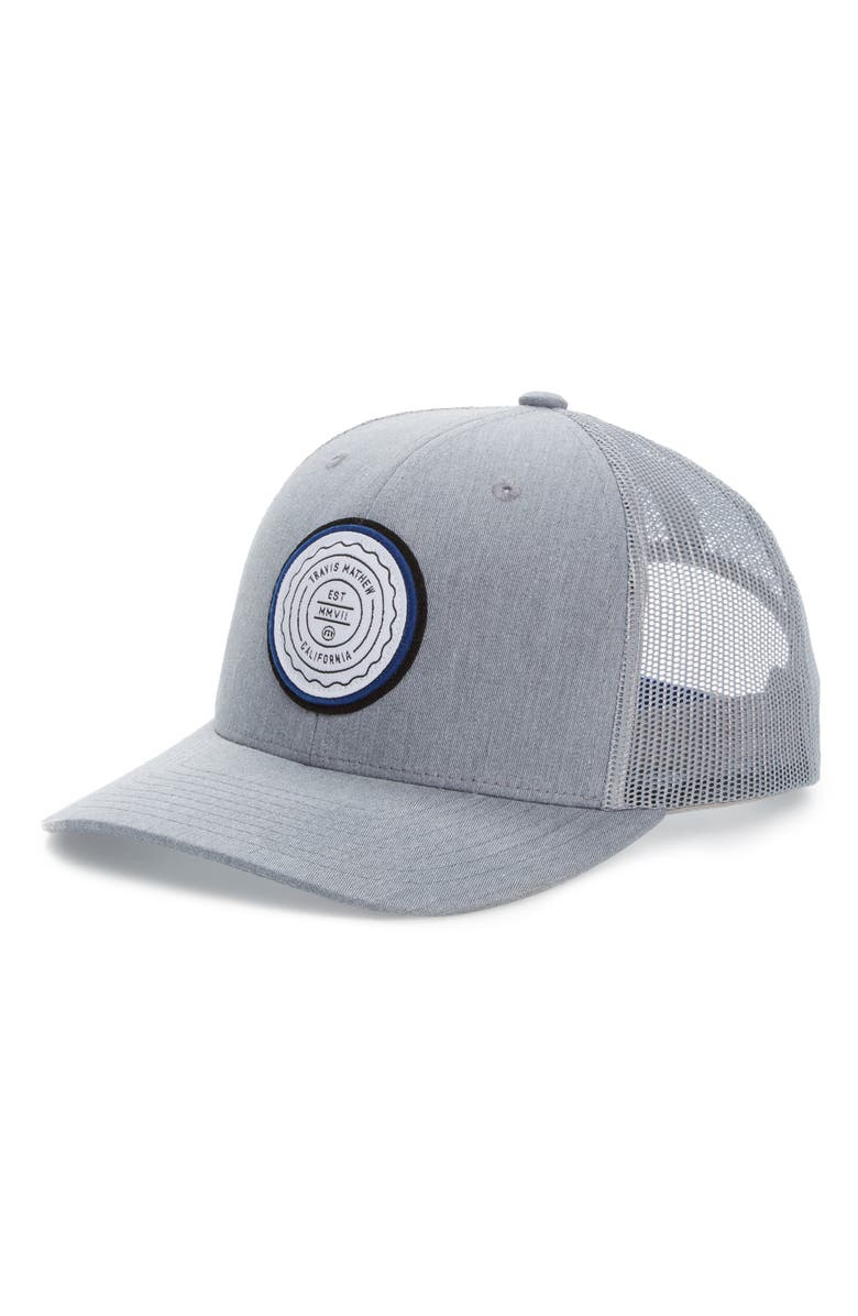 TravisMathew Trip L Trucker Hat, Main, color, 