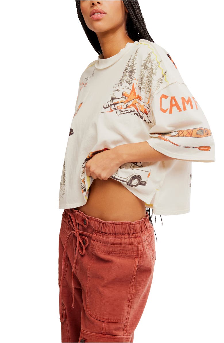 Free People Mountain View Graphic T-Shirt, Alternate, color, Ivory Combo