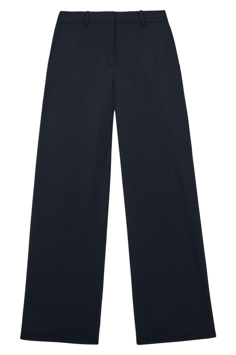 Solene Wool Blend Wide Leg Trousers, Alternate, color, NAVY