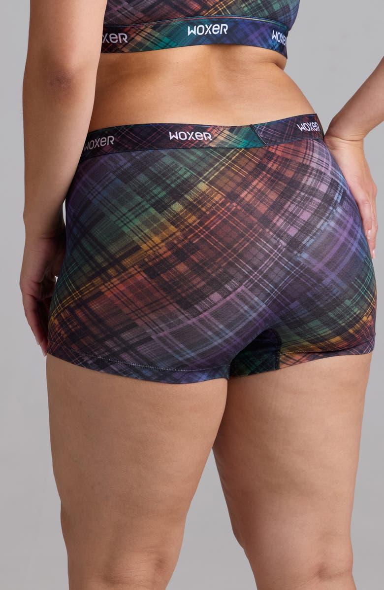 Woxer Star Ultrasoft 3-Inch Boxer Briefs, Alternate, color, Pride Plaid