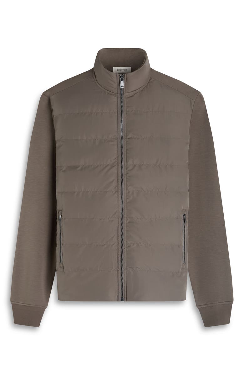 Bugatchi Soft Touch Quilted Zip-Up Bomber Jacket, Alternate, color, Walnut