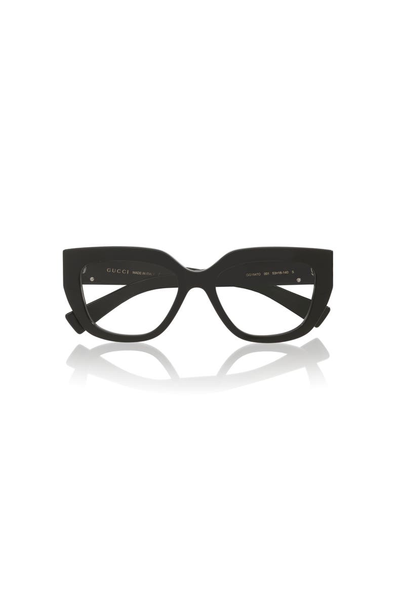 Gucci 53mm Cat Eye optical glasses, Alternate, color, Black