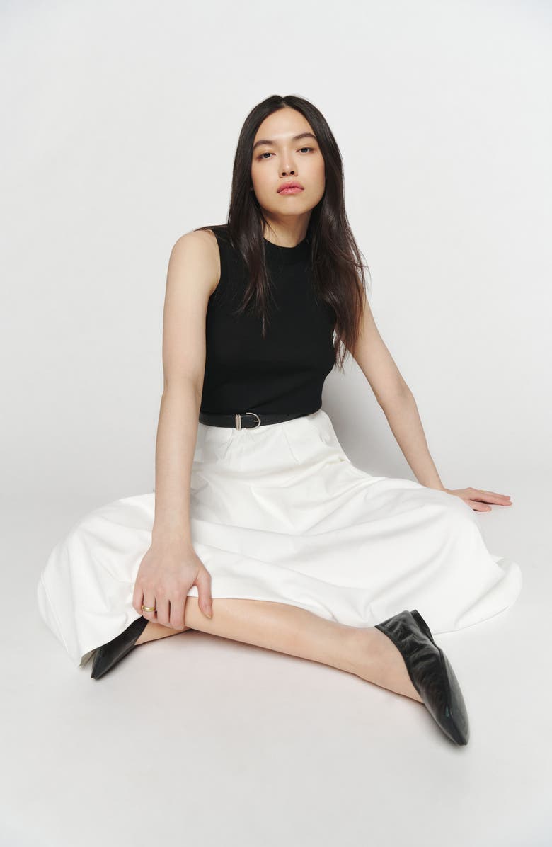 Reformation Lucy Stretch Organic Cotton Skirt, Alternate, color, White