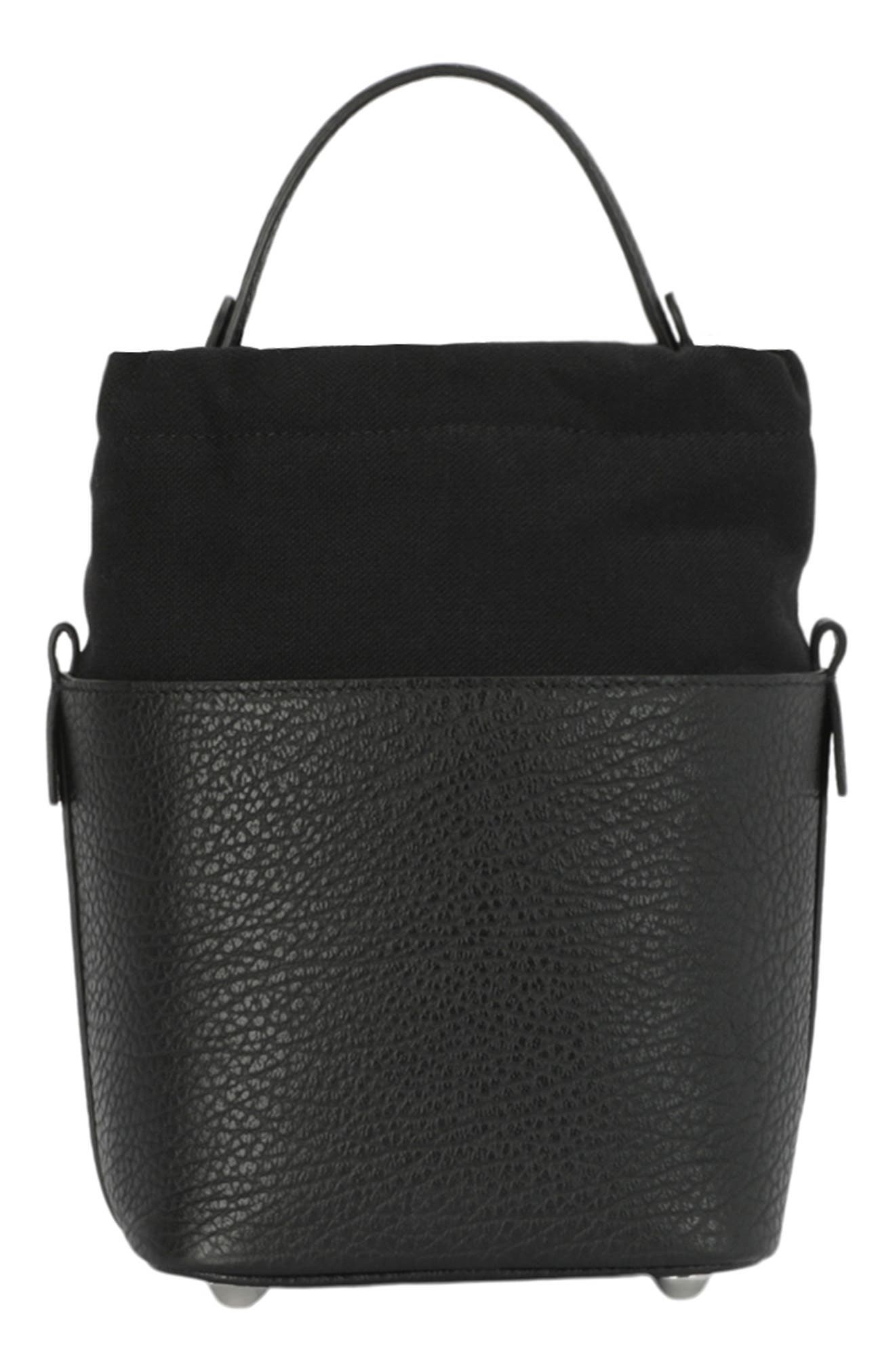 Maison Margiela Micro 5AC Leather Bucket Bag, Alternate, color, Black