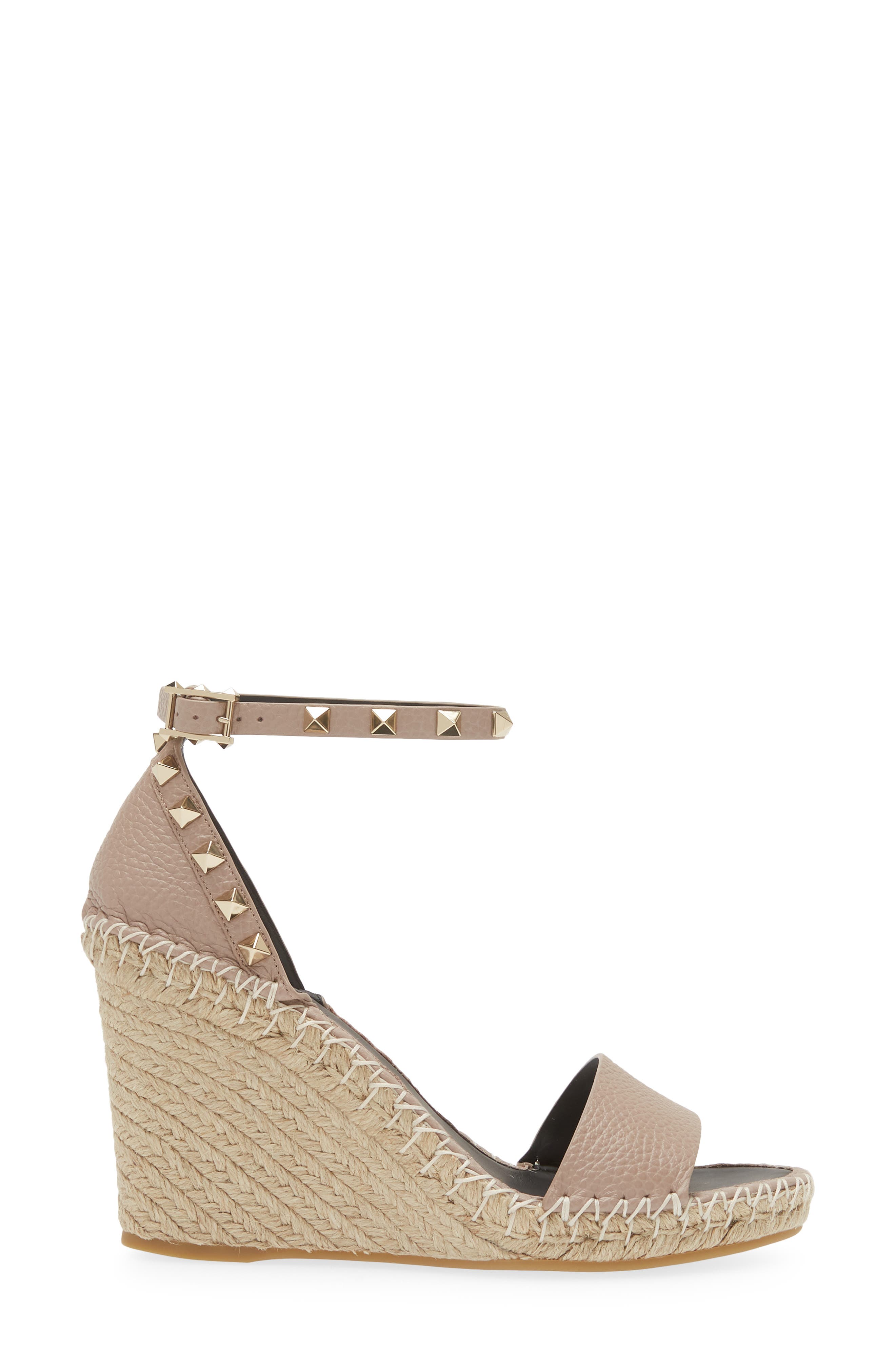 Valentino Garavani Rockstud Wedge Sandal, Alternate, color, 