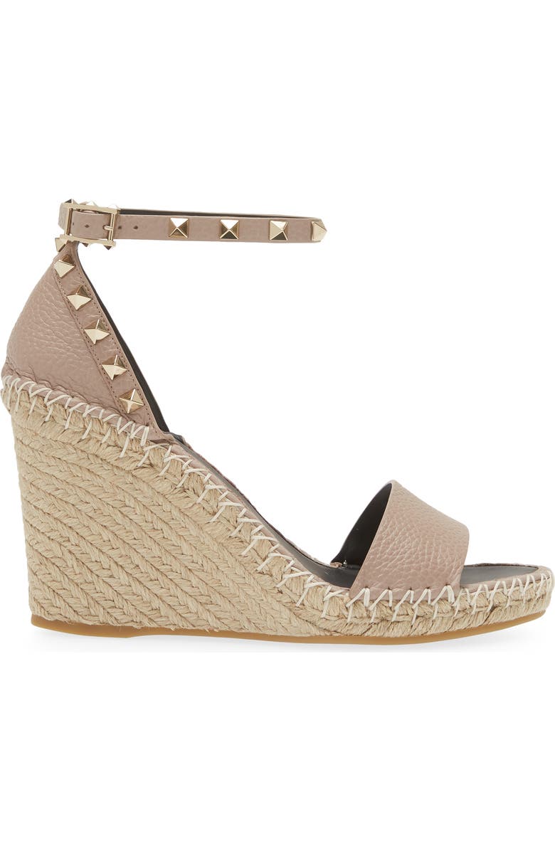 Valentino Garavani Rockstud Wedge Sandal, Alternate, color,