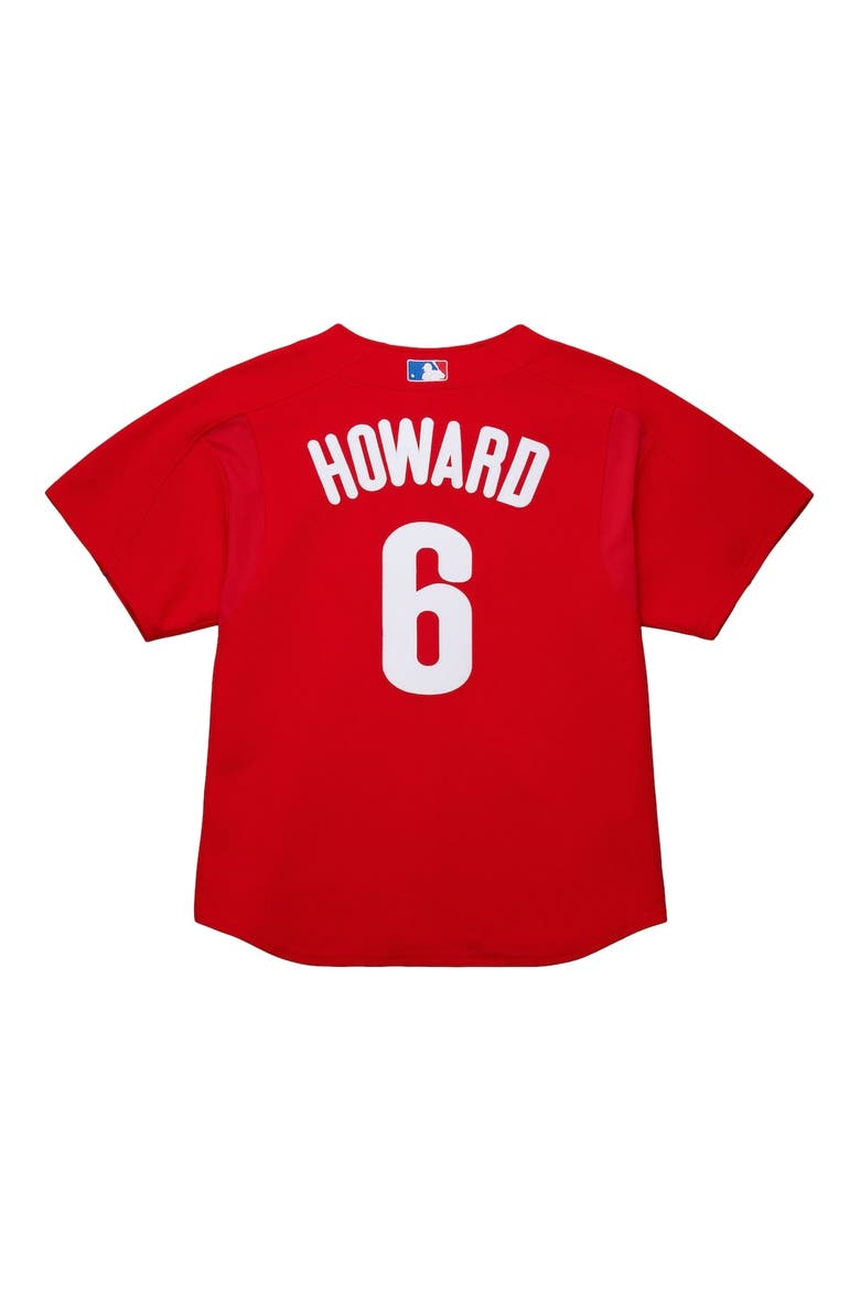 Men's Mitchell & Ness Ryan Howard Red Philadelphia Phillies Cooperstown Collection Batting Practice Jersey, Alternate, color, Red