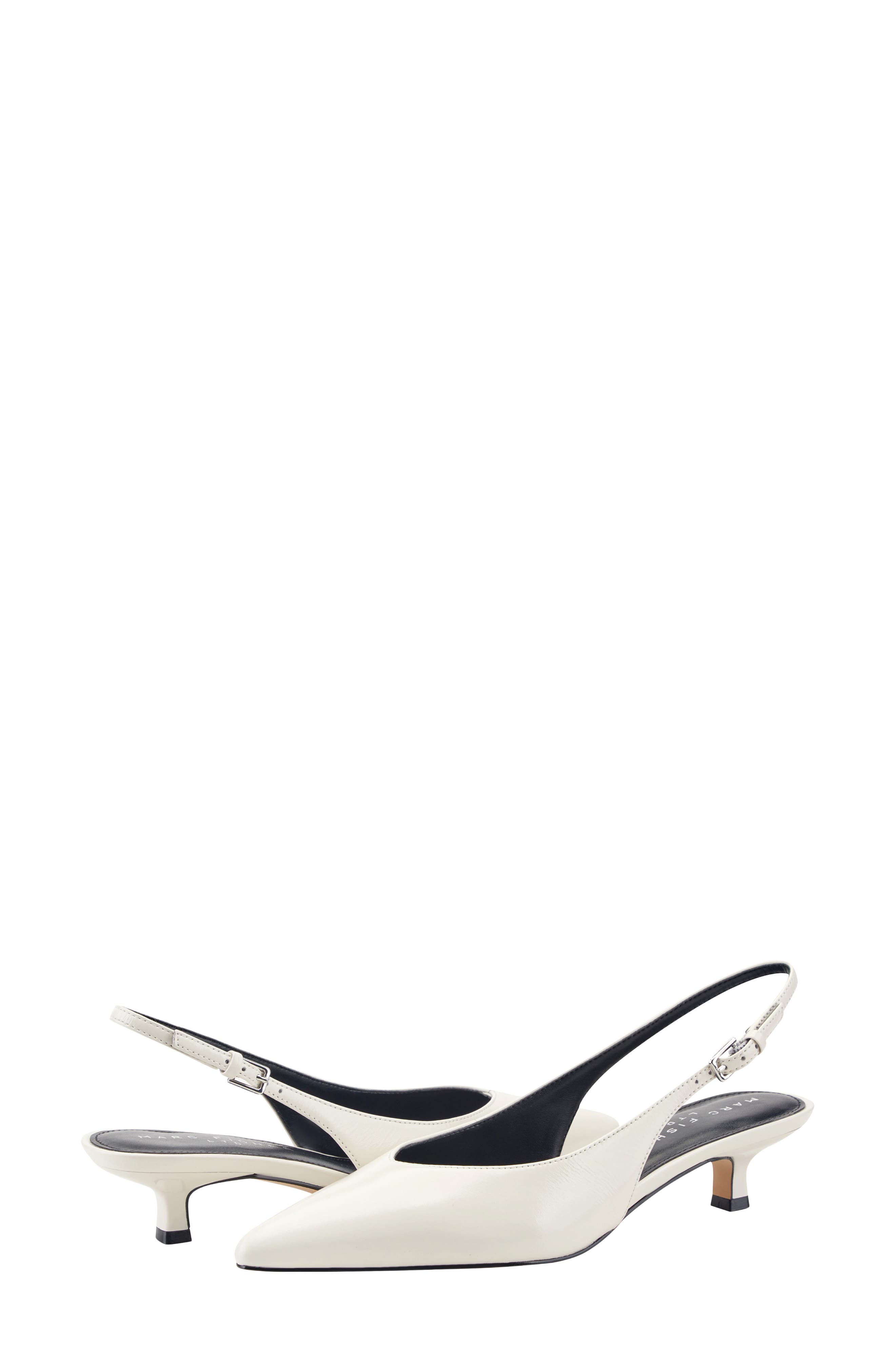 Luciey Slingback Pointed Toe Kitten Heel Pump, Alternate, color, IVORY