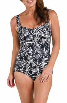 Retreat Spa Shirred Full Coverage One Piece Swimsuit