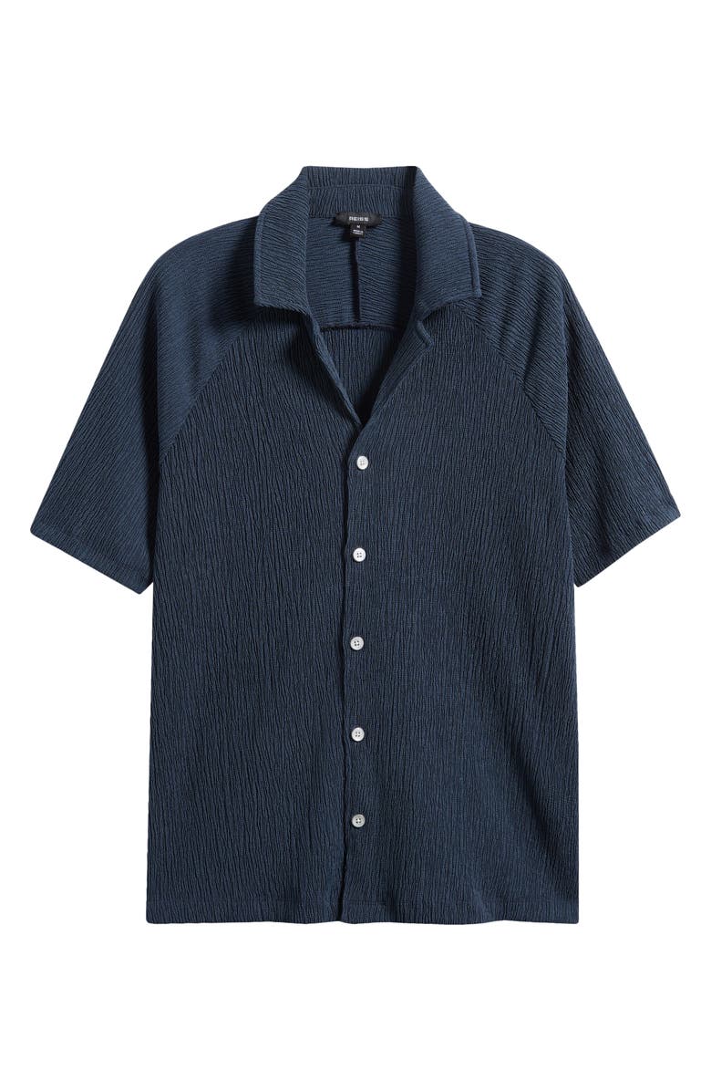 Reiss Knox Textured Camp Shirt, Alternate, color, Airforce Blue