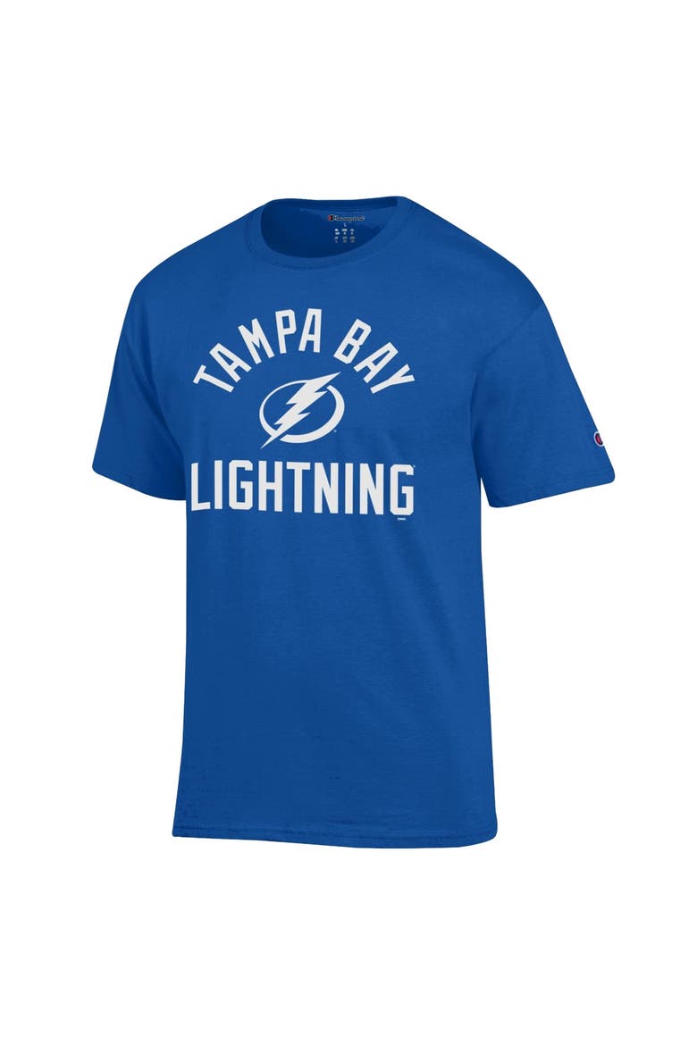 Men's Champion  Blue Tampa Bay Lightning Primary Logo Jersey T-Shirt, Alternate, color, Blue