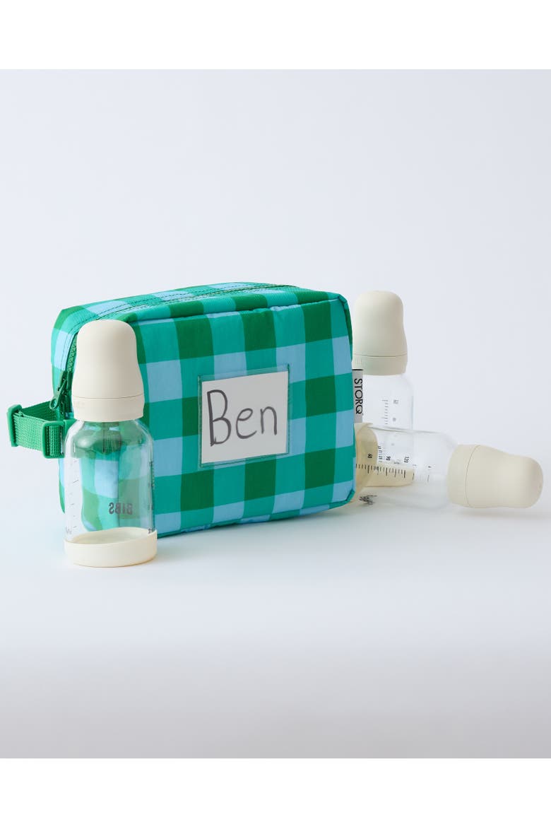 Mini Cooler Bag, Alternate, color, Teal Gingham