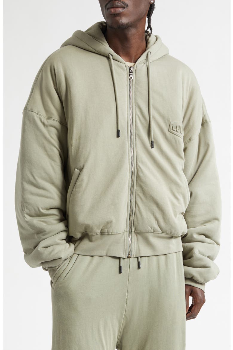 Wadded Cotton Hoodie, Main, color, VETIVER